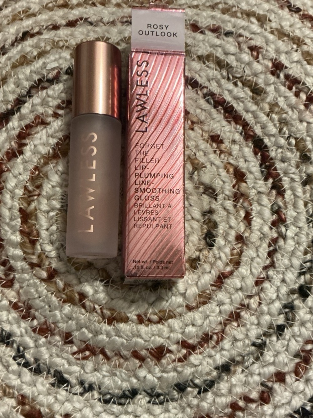 LAWLESS Rosy Outlook Lip Plumping Gloss - Rose Gold Cap, Rosy Pink Box